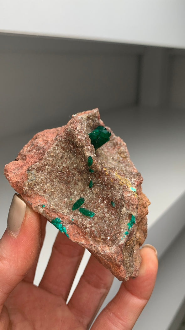Perfect ! Green Dioptase on Matrix - From Namibia