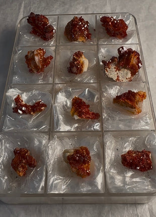 12 Piece Lot ! High Grade Red Vanadinite with Barite Flowers