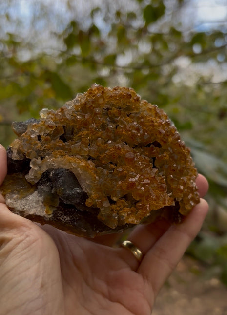 Orange Calcite with Green Fluorite