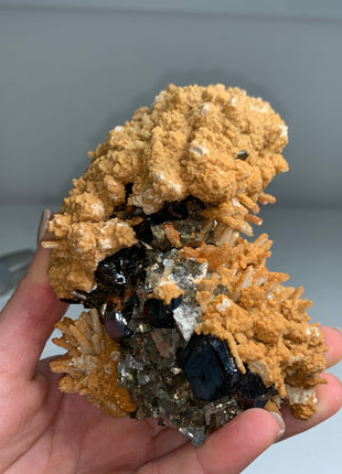 Sphalerite and Arsenopyrite with Quartz and Calcite - From Trepca mine