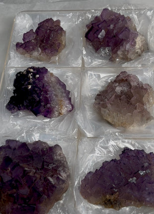 New find ! Pink and Purple Fluorite lot from Turkey, 6 Pieces !