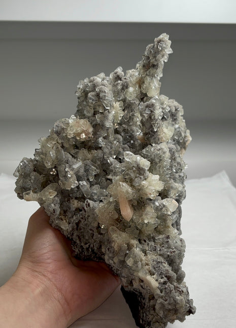 Apophyllite and Pink Stilbite with Blue Chalcedony Collection # 362