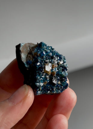Blue Lazulite with Siderite from Rapid Creek, Canada