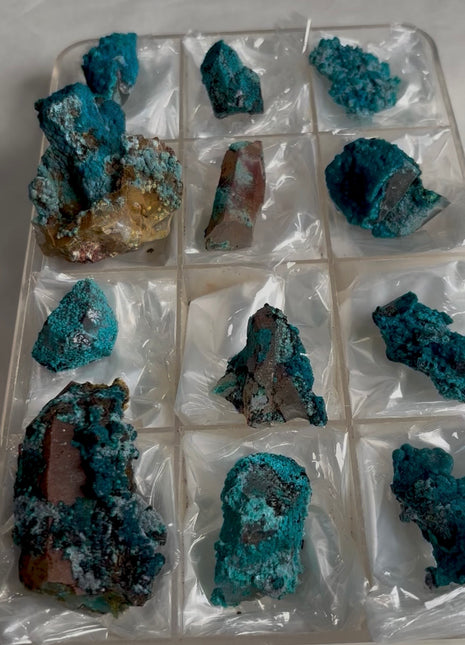 12 Pieces ! Quartz with Blue Chrysocolla Lot