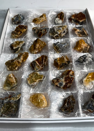 24 Pieces ! Citrine with Stibnite Lot