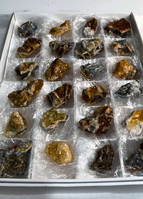 24 Pieces ! Citrine with Stibnite Lot
