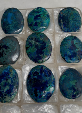 Blue Azurite Palmstone Lot ! 9 Pieces