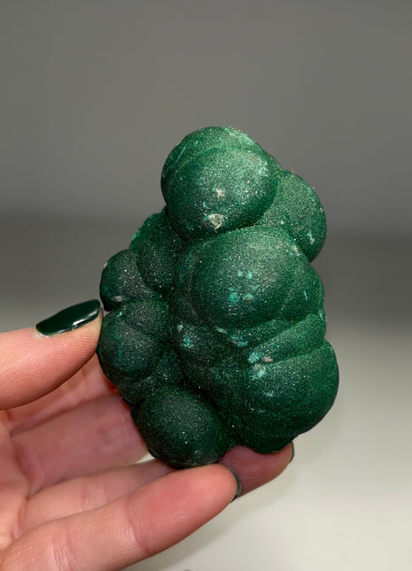 Green Malachite on Smoky Quartz