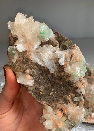 Wow !! Orange Heulandite with Green Apophyllite and Cream Stilbite Lot - 4 Pieces ✨