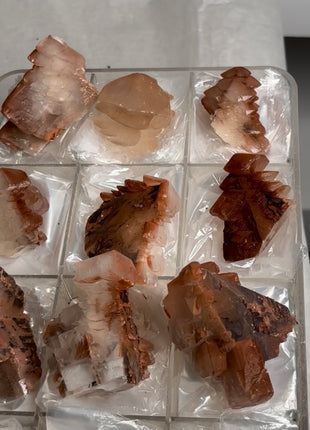 9 Pieces ! Red Pagoda Calcite Lot