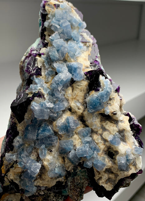Rare ! Blue Celestine with Fluorite from Okorusu, Namibia