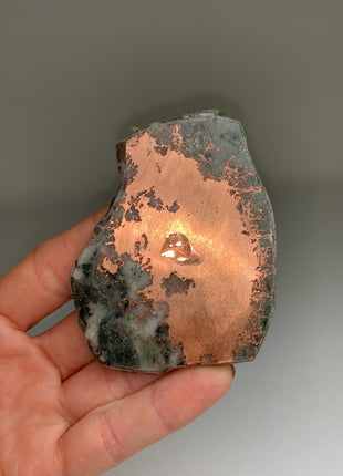 Copper Ore with Quartz, Epidote Slab - From Keweenaw Peninsula, Michigan 1