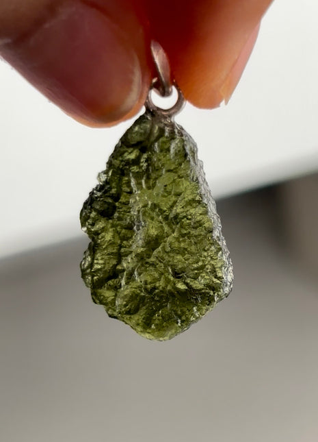 Green Moldavite 925 Silver Pendant PM0500