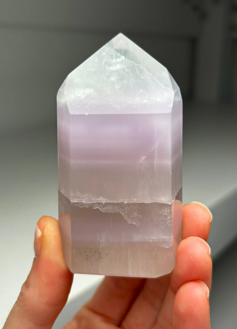 Pastel Colors ! Lavender Green Yttrium Fluorite Tower