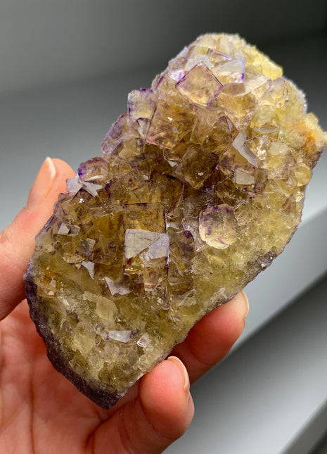 Purple amd Yellow Fluorite from Okorusu, Namibia