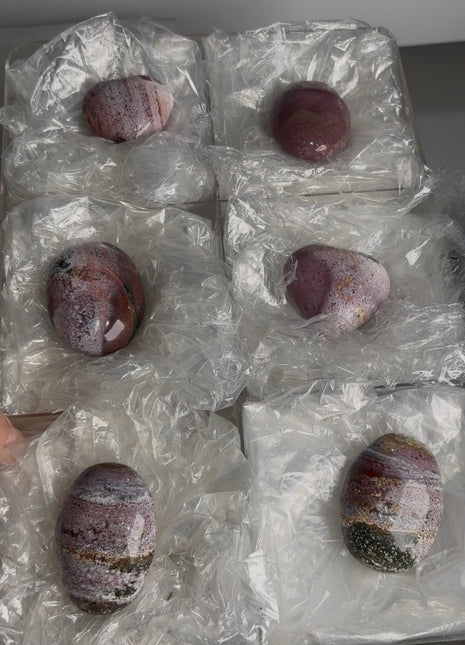 6 Pieces ! Pink Ocean Jasper Lot
