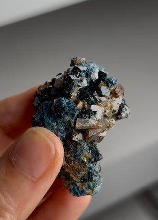 Blue Lazulite with Siderite from Rapid Creek, Canada PM1099
