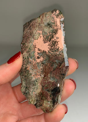 New ! Copper Ore with Quartz, Epidote Slab - From Keweenaw Peninsula, Michigan 5