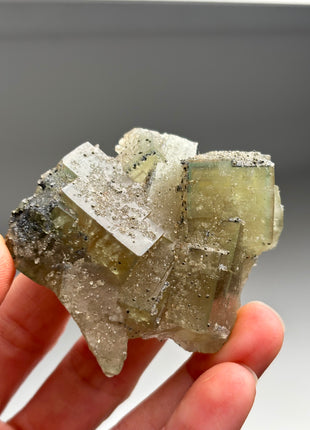 Green Fluorite with Pyrite DW043