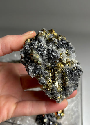 6 Pieces ! High Grade Pyrite, Sphalerite with Needle Quartz Lot