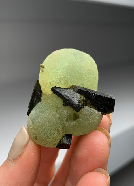 Apple Green Prehnite with Epidote - From Mali