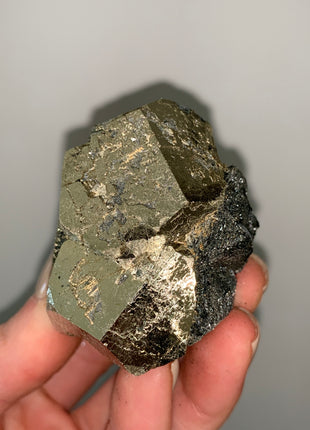 Pentadodecahedral Pyrite with Sparkly Hematite - Elba Island, Italy