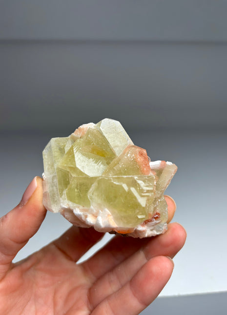 Green Apophyllite with Pink Scolecite