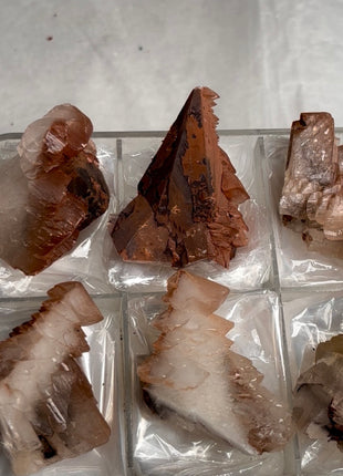 6 Pieces ! Red Pagoda Calcite Lot