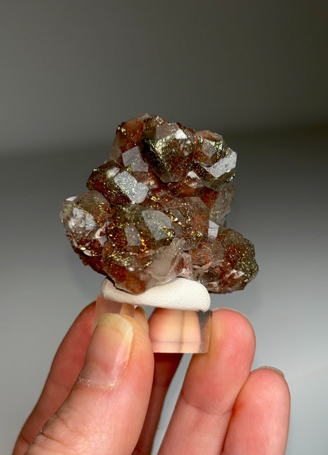 Red Calcite with Chalcopyrite