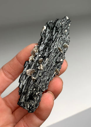 Elestial Black Tourmaline with Feldspar, Mica