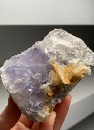 Purple Fluorite with Barite - From Berbes, Spain