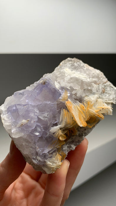 Purple Fluorite with Barite - From Berbes, Spain