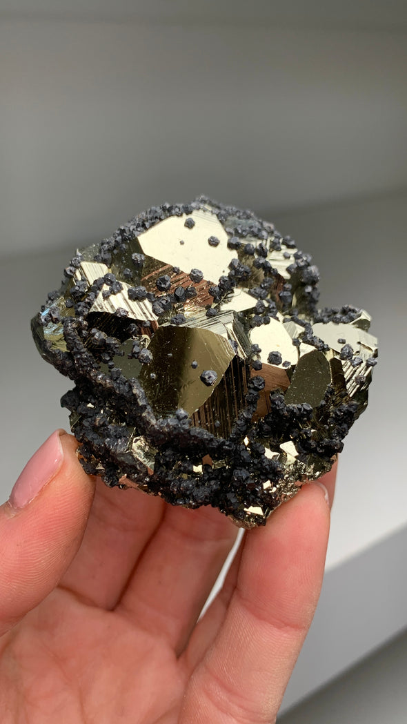 Lustrous Pyrite with Sphalerite ! From Huanzala, Peru
