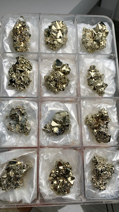 Very High Grade Octahedral Pyrite Lot - 12 Pieces !