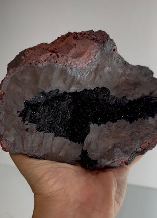 Black Galaxy Hematite Geode Specimen PM1084