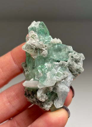 9 Pieces ! High Grade Green Apophyllite with Stilbite, Chalcedony