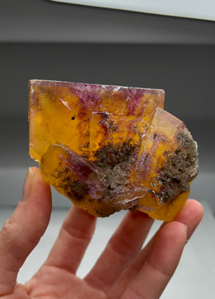 Amber Color Fluorite from Minerva mine, Collection # 413