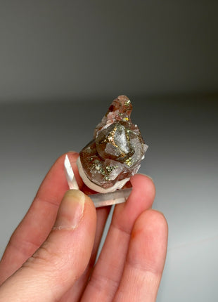 Red Calcite with Chalcopyrite