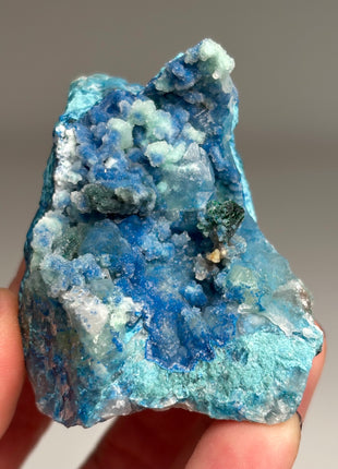 Blue Shattuckite with Quartz, Malachite from Kaokoveld, Namibia