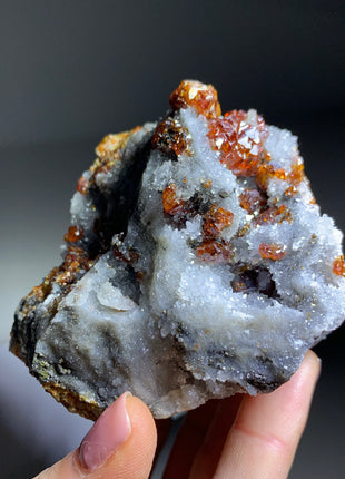 Gemmy Orange Sphalerite with Quartz 🔥