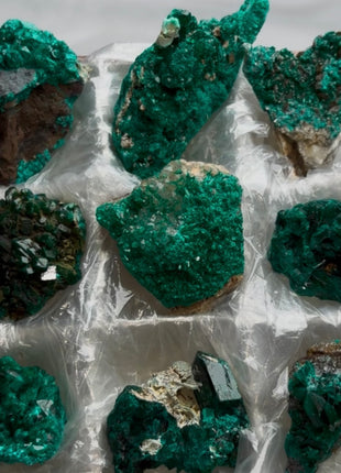 9 Piece Lot !  Green Dioptase Specimens