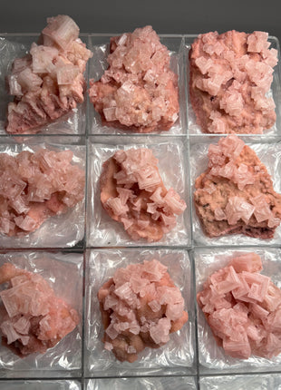 9 Piece Lot ! High Grade Pink Halite from Searles Lake, California