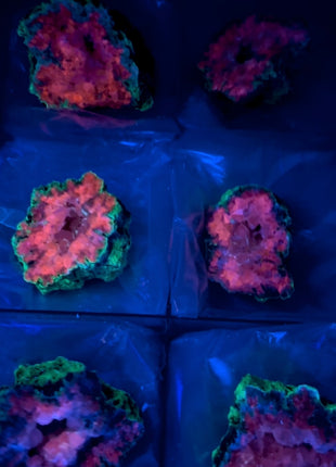 6 Pieces ! Watermelon Calcite Geode Lot