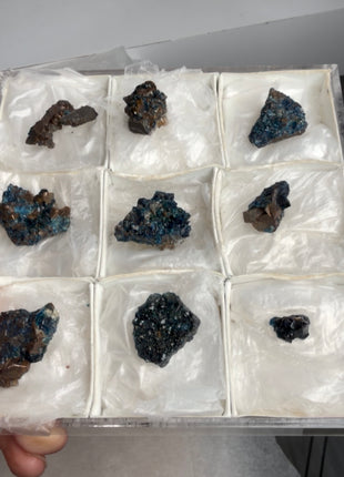 9 Pieces ! Blue Lazulite with Siderite Lot from Rapid Creek, Canada