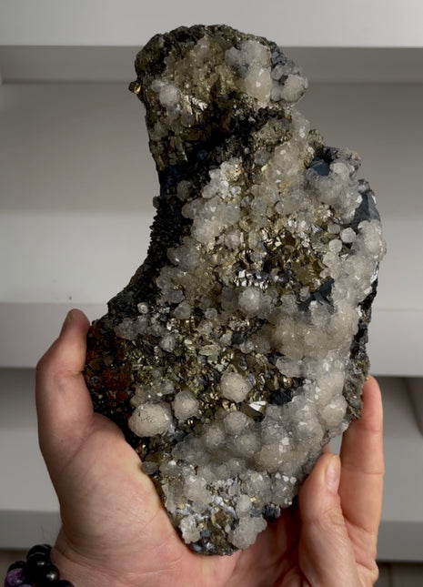 Huge ! Pyrite with Sphalerite and Calcite