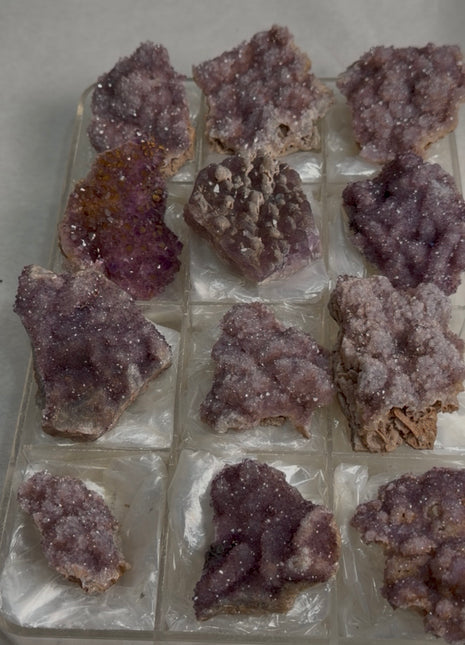 12 Pieces ! Druzy Pink Lavender Amethyst Lot From Alacam Mine