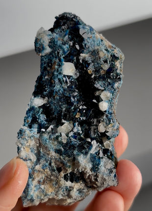 Blue Lazulite with Quartz from Rapid Creek, Canada PM1095
