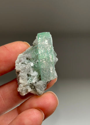 Green Apophyllite with Druzy Chalcedony