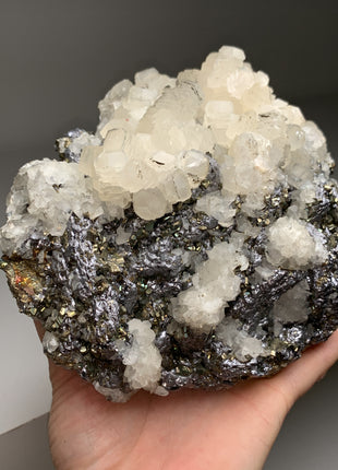 Incredible ! Calcite with Silvery Galena and Pyrite - Trepca mine Kosovo