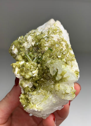 Wow ! Green Tourmaline Crystals Cluster